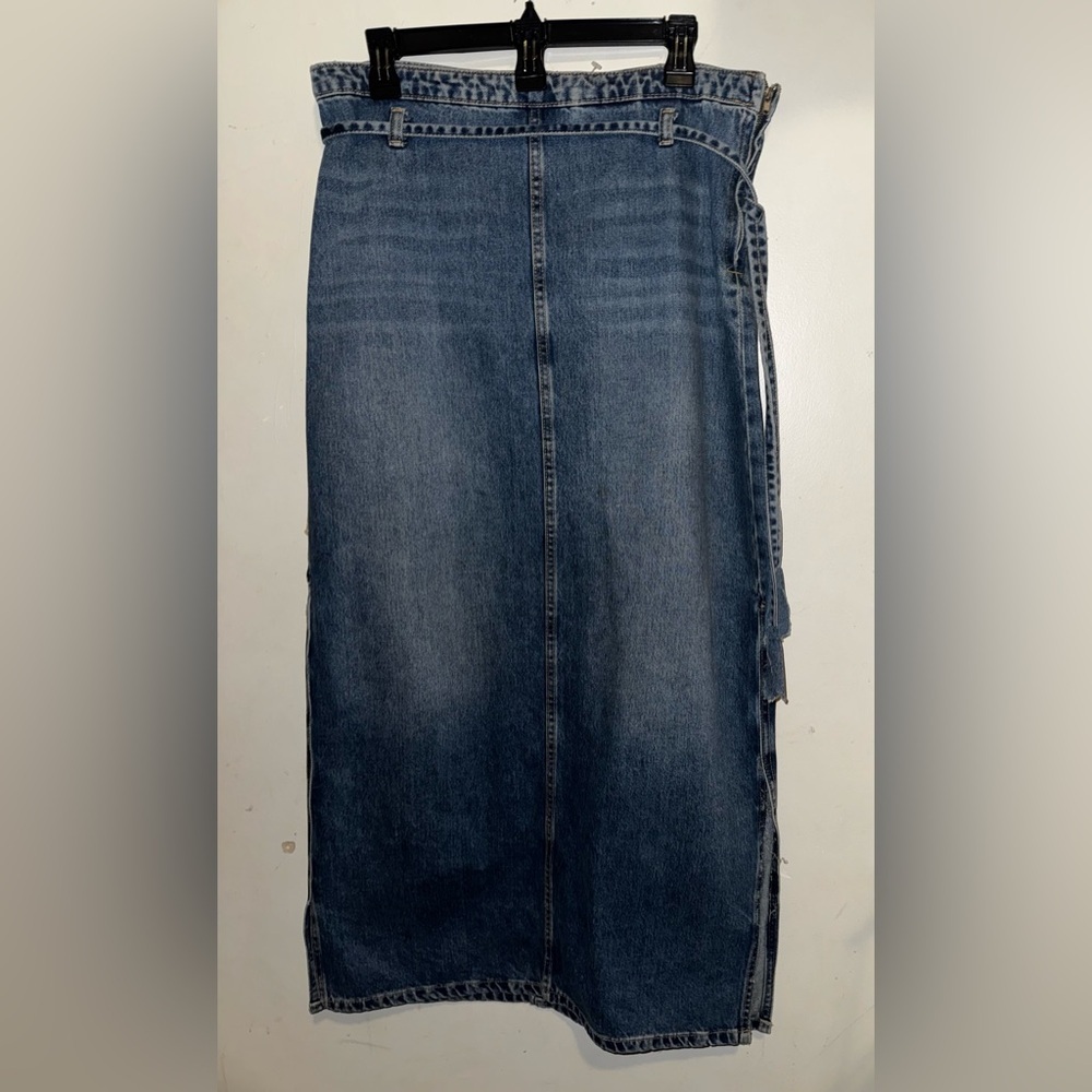 Zara Belted Bodycon Denim Midi/Maxi Skirt